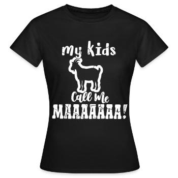 Funny Goat Mom - Frauen T-Shirt - Schwarz - Vorne - AI Model Female 172 dark (172cm)
