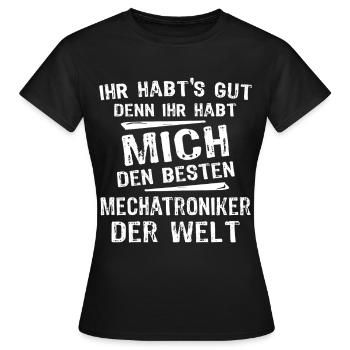 Mécatronicien - T-shirt Femme - noir - Devant - AI Model Female 172 dark (172cm)