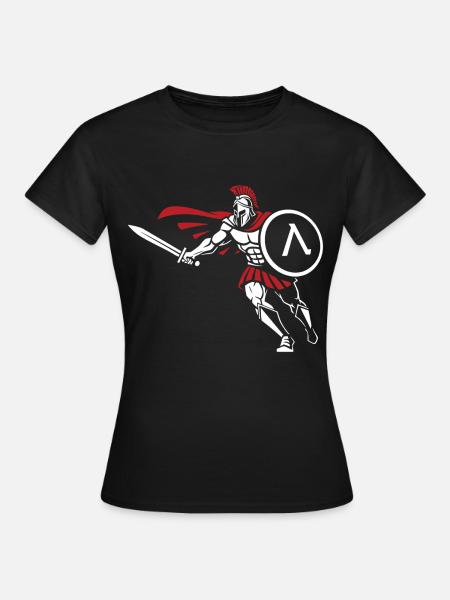 Spartan Attack Sword Shield Spartan-Maskottchen - Frauen T-Shirt - Schwarz