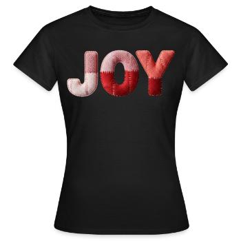 Patchwork Joy Joy and Happiness Design - Women's T-Shirt - black - Front - AI Model Female 172 dark (172cm)