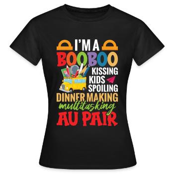 Baby-sitter incontournable pour une famille au pair - T-shirt Femme - noir - Devant - AI Model Female 172 dark (172cm)