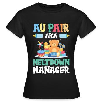 Appréciation de la baby-sitter amante au pair - T-shirt Femme - noir - Devant - AI Model Female 172 dark (172cm)