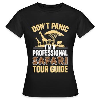 Guide touristique de safari costume Guide touristique Voyage - T-shirt Femme - noir - Devant - AI Model Female 172 dark (172cm)