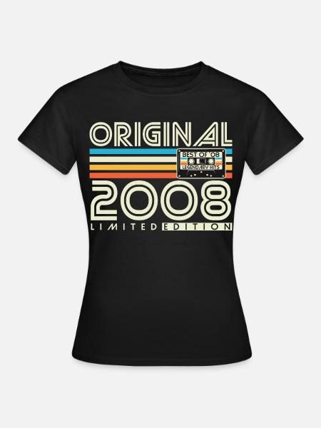 2008 Jahrgang Vintage Retro Geburtstag Geschenk - T-shirt dam - svart