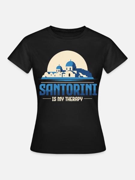 Santorini - Frauen T-Shirt - Schwarz