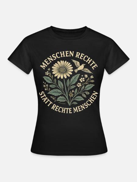 Menschenrechte Shirt Sticker für Demokratie Fans - Frauen T-Shirt - Schwarz