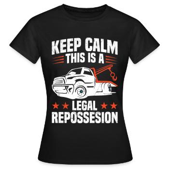 Agent de récupération d’actifs Agent de récupération d’actifs Saisie de voiture - T-shirt Femme - noir - Devant - AI Model Female 172 dark (172cm)