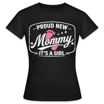 Future maman et mère enceinte, fille biologique - T-shirt Femme - noir - Devant - AI Model Female 172 dark (172cm)