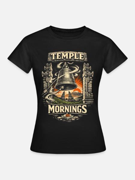 Bali Reise Temple Mornings - Frauen T-Shirt - Schwarz