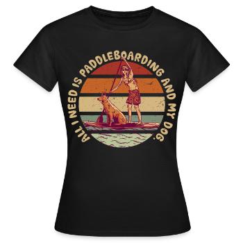 Paddle Up Paddle Paddle et mon chien - T-shirt Femme - noir - Devant - AI Model Female 172 dark (172cm)