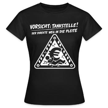 Vorsicht Tankstelle ! - Frauen T-Shirt - Schwarz - Vorne - AI Model Female 172 dark (172cm)