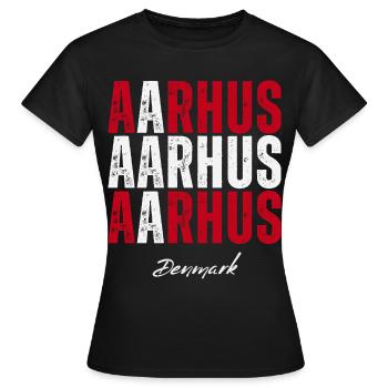 Aarhus im Herzen, Dänemark Gegenwart - Frauen T-Shirt - Schwarz - Vorne - AI Model Female 172 dark (172cm)