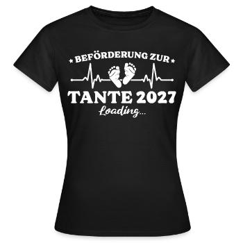Beförderung zur Tante 2027 Loading Geschenk - Frauen T-Shirt - Schwarz - Vorne - AI Model Female 172 dark (172cm)