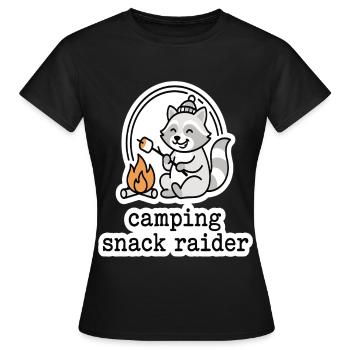 Motif de Snack Raider de camping - T-shirt Femme - noir - Devant - AI Model Female 172 dark (172cm)