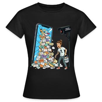 Chatkontrolle Nein Danke Meinungsfreiheit Zensur - Frauen T-Shirt - Schwarz - Vorne - AI Model Female 172 dark (172cm)