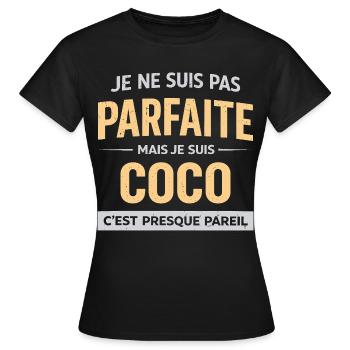 Pas Parfaite Mais Corinne Humour Prénom Original - T-shirt Femme - noir - Devant - AI Model Female 172 dark (172cm)