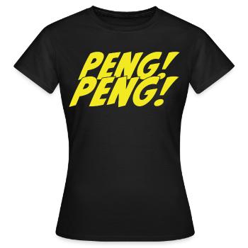 Peng Peng Vintage Comic Stil - Frauen T-Shirt - Schwarz - Vorne - AI Model Female 172 dark (172cm)