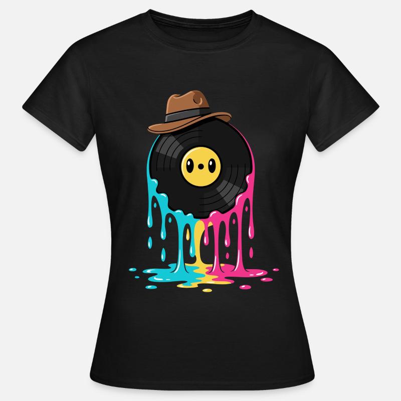 Dischi in vinile Vinile Retro - Maglietta da donna - nero