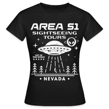 Visites touristiques de la zone 51 - T-shirt Femme - noir - Devant - AI Model Female 172 dark (172cm)