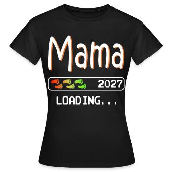 Maman 2027 chargeant grossesse de future mère - T-shirt Femme - noir - Devant - AI Model Female 172 dark (172cm)