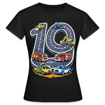 90Years of Road Construction Illustration - Women's T-Shirt - black - Front - AI Model Female 172 dark (172cm)