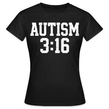 Typographie de l’acceptation de l’autisme - T-shirt Femme - noir - Devant - AI Model Female 172 dark (172cm)