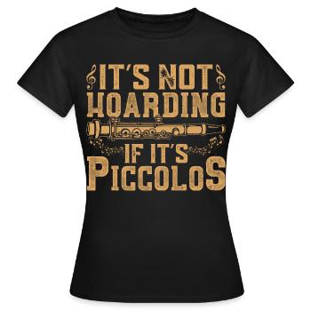 Piccolo-Spieler Marschband Orchester-Instrument - Frauen T-Shirt - Schwarz - Vorne - AI Model Female 172 dark (172cm)