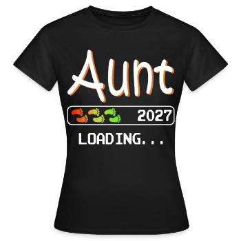 Werdende Tante 2027 loading ich werde Tante - Frauen T-Shirt - Schwarz - Vorne - AI Model Female 172 dark (172cm)