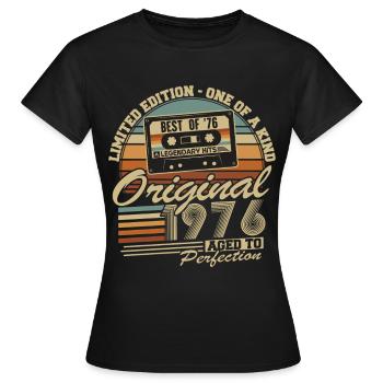 Original 1976 Jahrgang Vintage Geburtstag Retro - Frauen T-Shirt - Schwarz - Vorne - AI Model Female 172 dark (172cm)