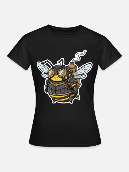 Steampunk Worker Bee Gepanzerte Brille - Frauen T-Shirt - Schwarz