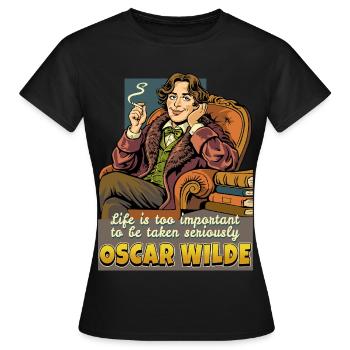Oscar Wilde Life - Frauen T-Shirt - Schwarz - Vorne - AI Model Female 172 dark (172cm)