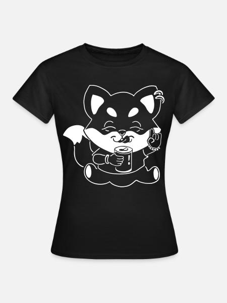 Metal-Fuchs mit Dose - Frauen T-Shirt - Schwarz