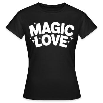 Lettres d’amour magiques - T-shirt Femme - noir - Devant - AI Model Female 172 dark (172cm)