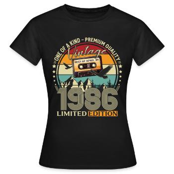 40. Geburtstag Geschenk Mann Best of April 1986 - Frauen T-Shirt - Schwarz - Vorne - AI Model Female 172 dark (172cm)