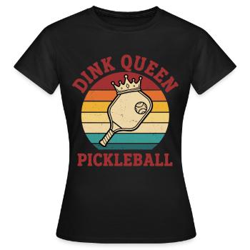 Pickleball Dink Queen Funny Player Love Pickleball - Women's T-Shirt - black - Front - AI Model Female 172 dark (172cm)
