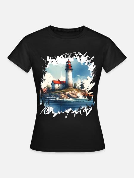 Leuchtturm - Frauen T-Shirt - Schwarz