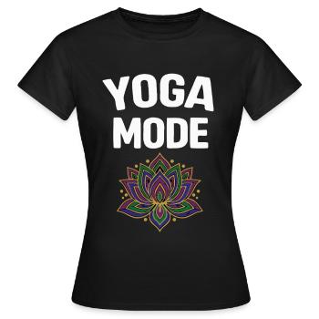 Mode Yoga sur la Fleur de Lotus - T-shirt Femme - noir - Devant - AI Model Female 172 dark (172cm)