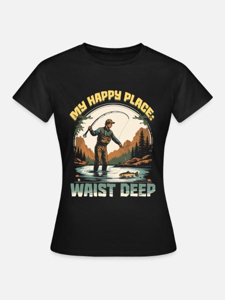 Fliegenfischen Fliegenangler - Frauen T-Shirt - Schwarz