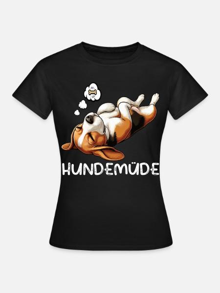 Hundemüde Beagle Beaglebesitzer Beaglehalter - Frauen T-Shirt - Schwarz