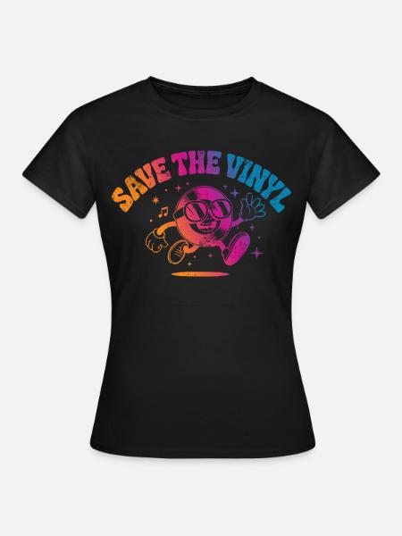 Save the Vinyl DJ Musik - Frauen T-Shirt - Schwarz