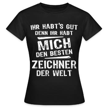 Zeichner - Frauen T-Shirt - Schwarz - Vorne - AI Model Female 172 dark (172cm)