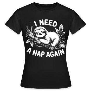 Ich brauch nen Nap - Frauen T-Shirt - Schwarz - Vorne - AI Model Female 172 dark (172cm)