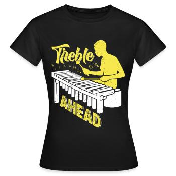 Marimba Player Treble ahead Percussion Marimbist - Women's T-Shirt - black - Front - AI Model Female 172 dark (172cm)