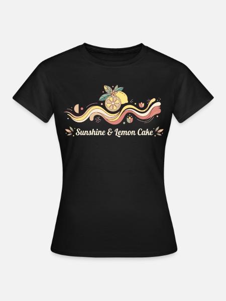 Sonnenschein Zitronenkuchen Sommer - Frauen T-Shirt - Schwarz