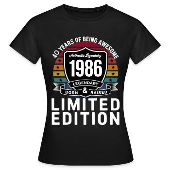 Vintage 1986 40th Birthday Gift Men Women 40 - T-shirt Femme - noir - Devant - AI Model Female 172 dark (172cm)