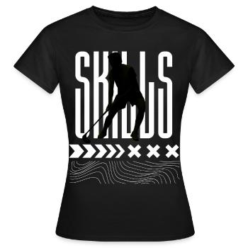 Skills  Floorball  - Frauen T-Shirt - Schwarz - Vorne - AI Model Female 172 dark (172cm)
