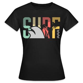 Surf Surfen Surfer - Frauen T-Shirt - Schwarz - Vorne - AI Model Female 172 dark (172cm)