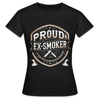Non-fumeur, ex-fumeur, fier ex-fumeur. - T-shirt Femme - noir - Devant - AI Model Female 172 dark (172cm)