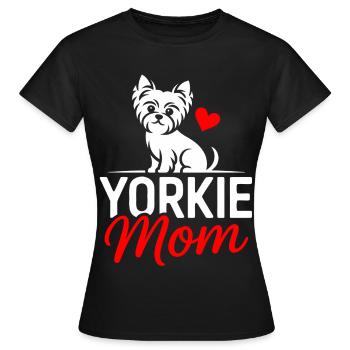 Yorkie Mom Herzhund Design - Frauen T-Shirt - Schwarz - Vorne - AI Model Female 172 dark (172cm)