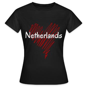 J’aime Holland, cœur Holland - T-shirt Femme - noir - Devant - AI Model Female 172 dark (172cm)